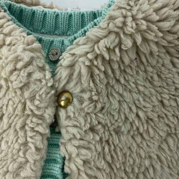 Carter’s Girls 9M 2 Piece Sweater H&M Sherpa Fleece Vest Set Baby Winter Outfit - Picture 16 of 16